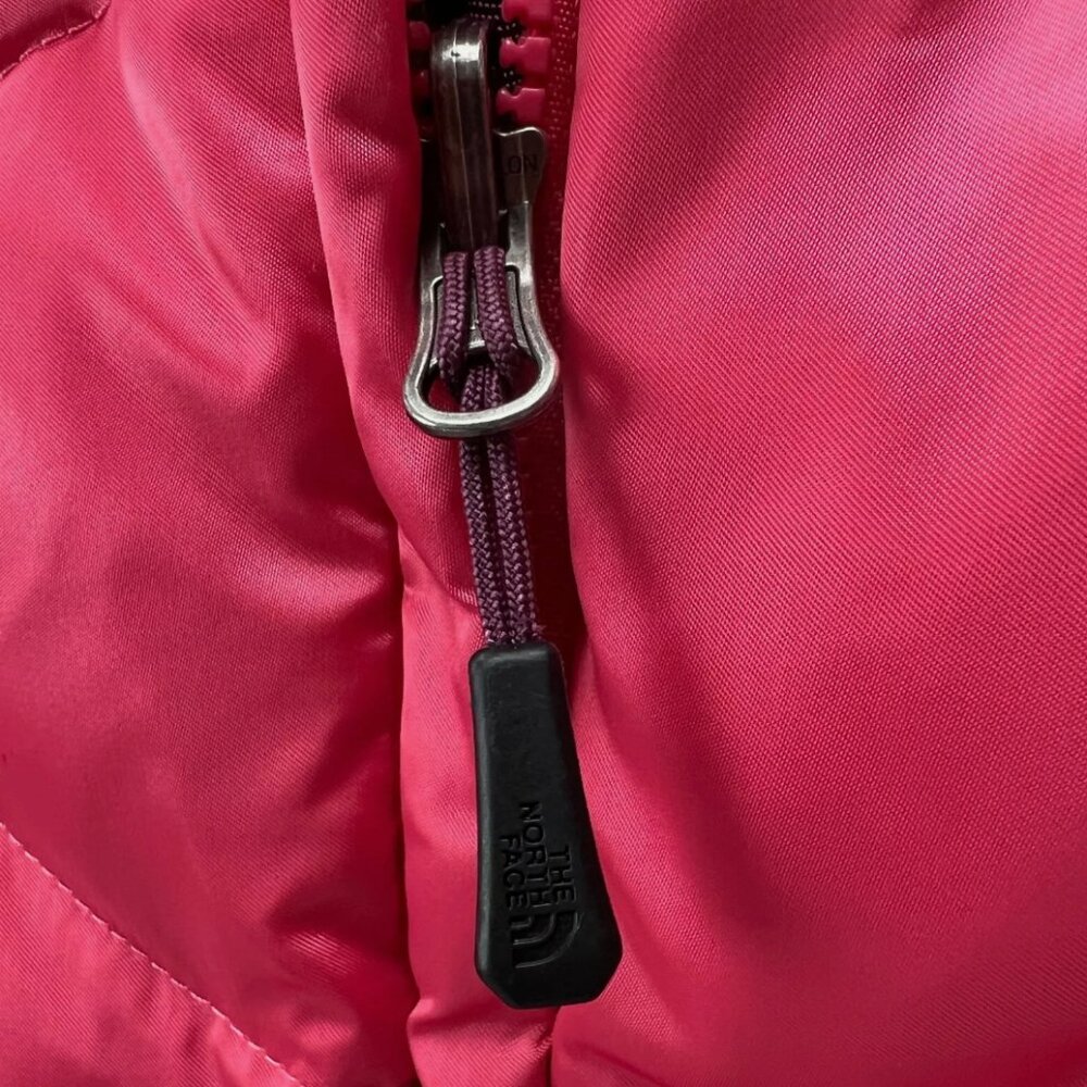 The North Face Bright Pink Vest 550 Goose Down Full Zip Insulated Quilted Winter - Picture 10 of 16